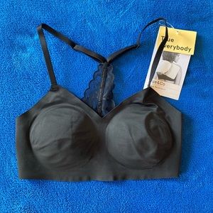True & Co V Neck Racerback bra with lace detail NWT